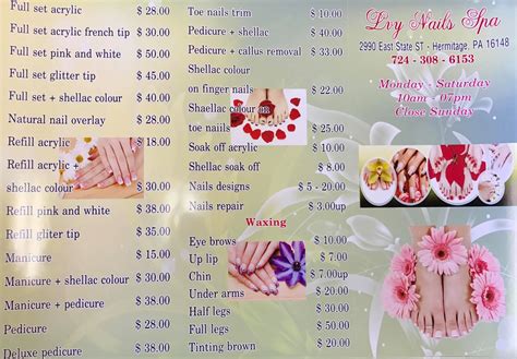 Ivy Nails Prices